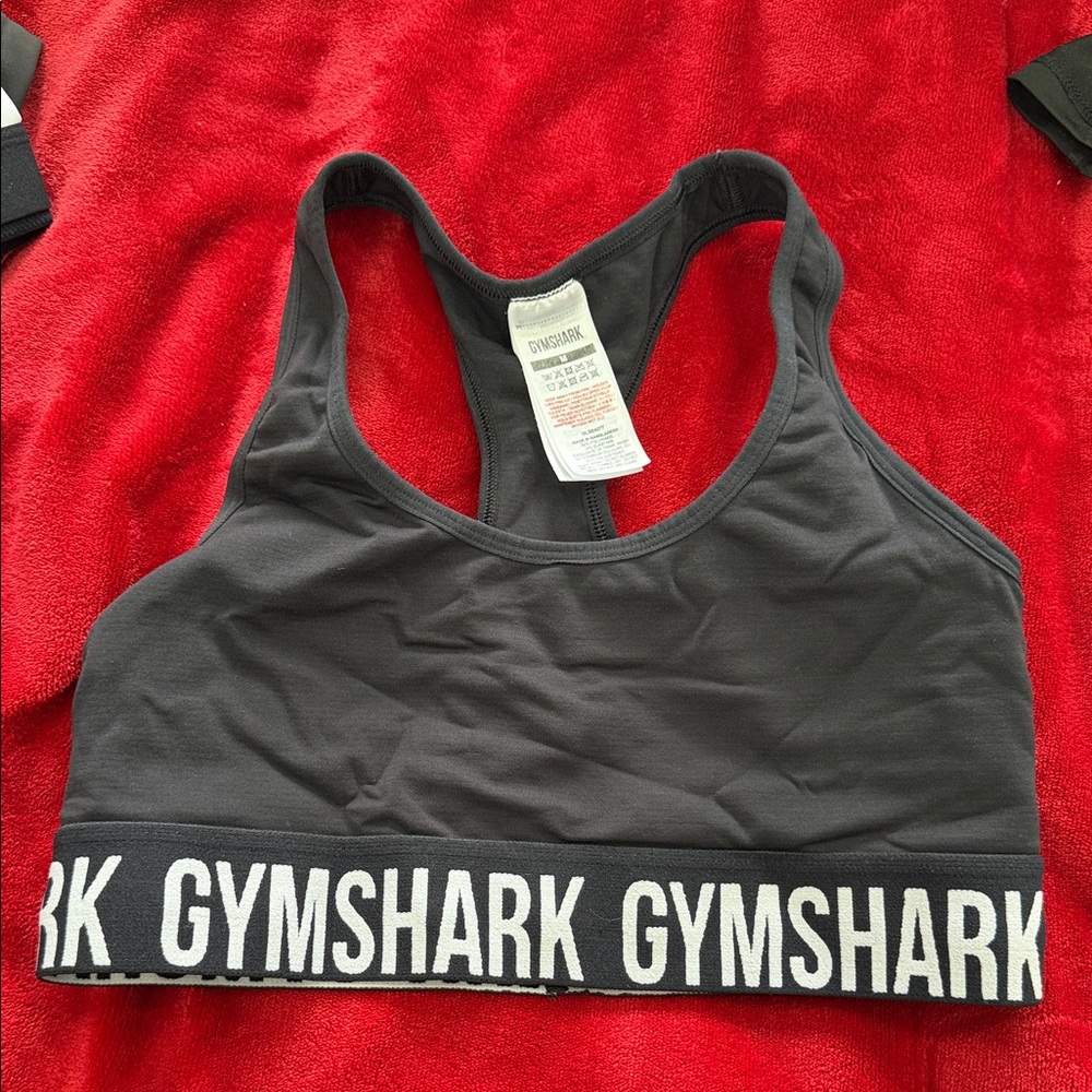 Gymshark black Sports Bra with Logo Band